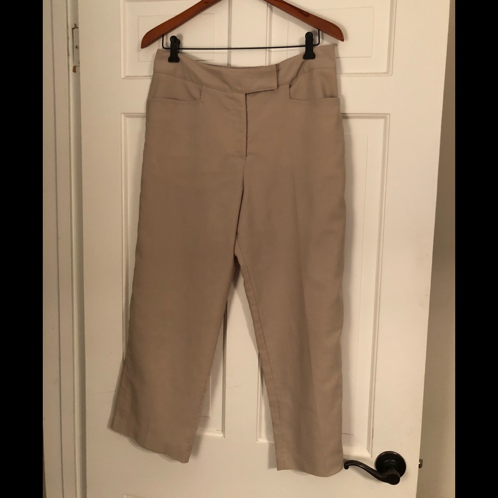 Fibers by Barbara Lesser tan cropped pants- 10